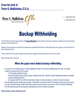 Backup Withholding