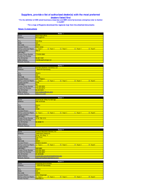 Suppliers, provide a list of authorized dealer(s) with the ...