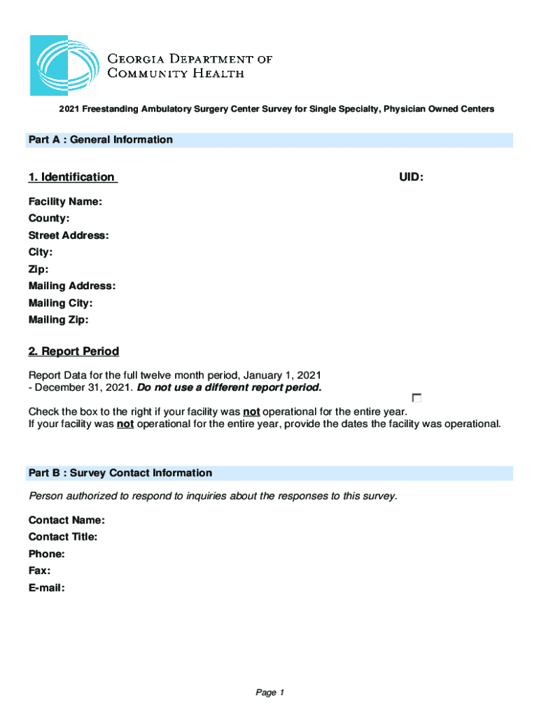 Fillable Online Outpatient Surgery Setting Database MBC Fax Email