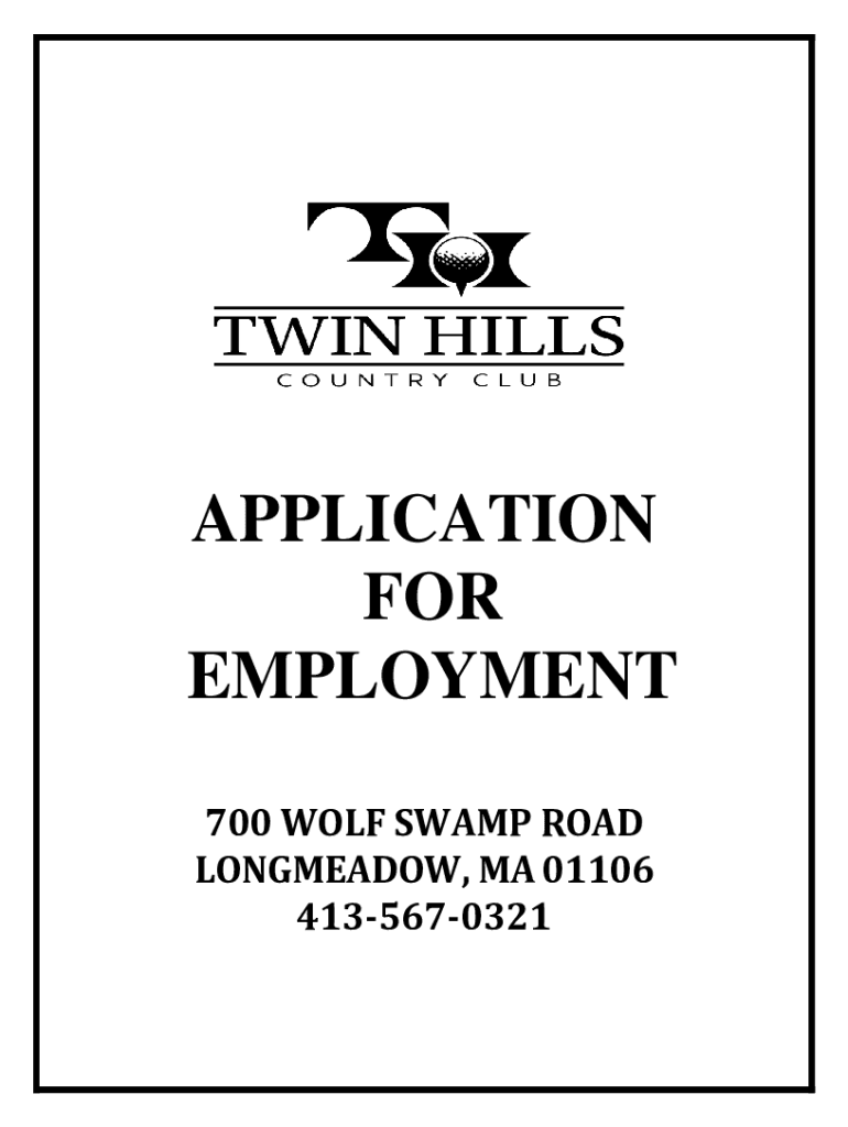 Fillable Online Contact Us Twin Hills Country Club Fax Email Print