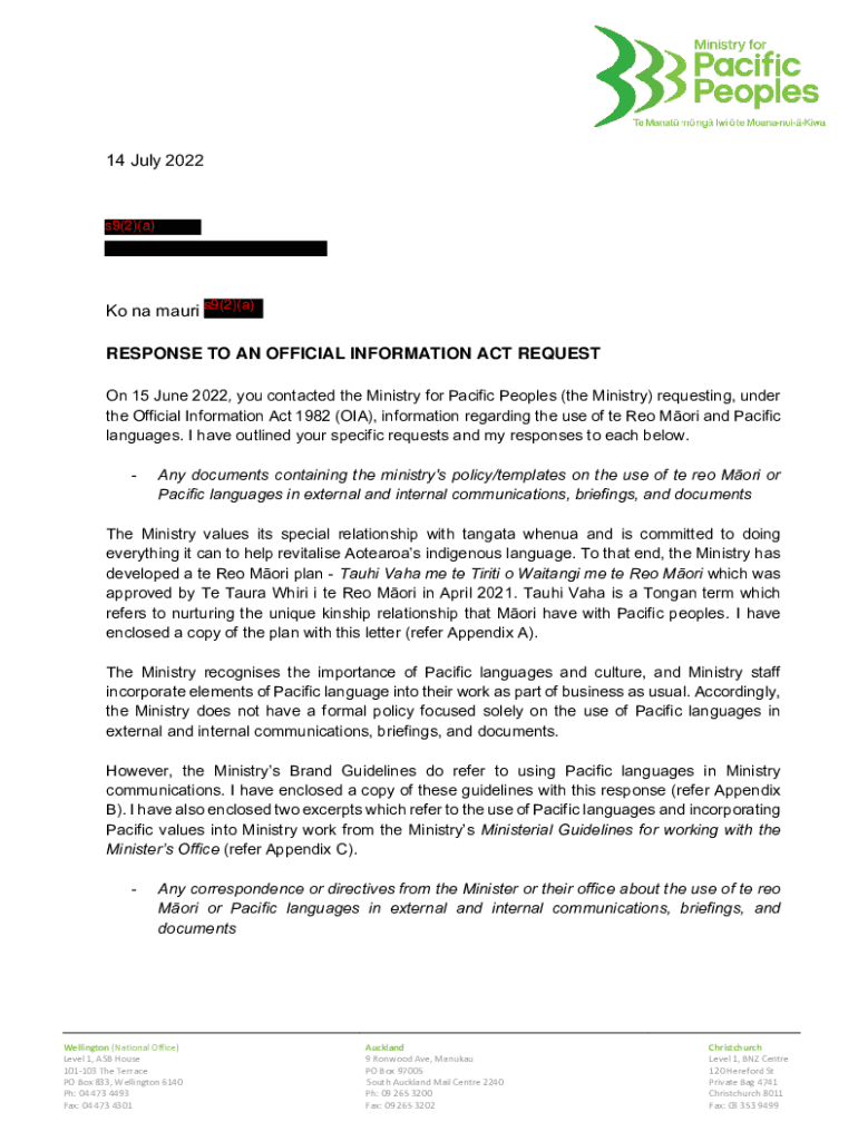 Fillable Online Official Information Act requestsMinistry of Health NZ