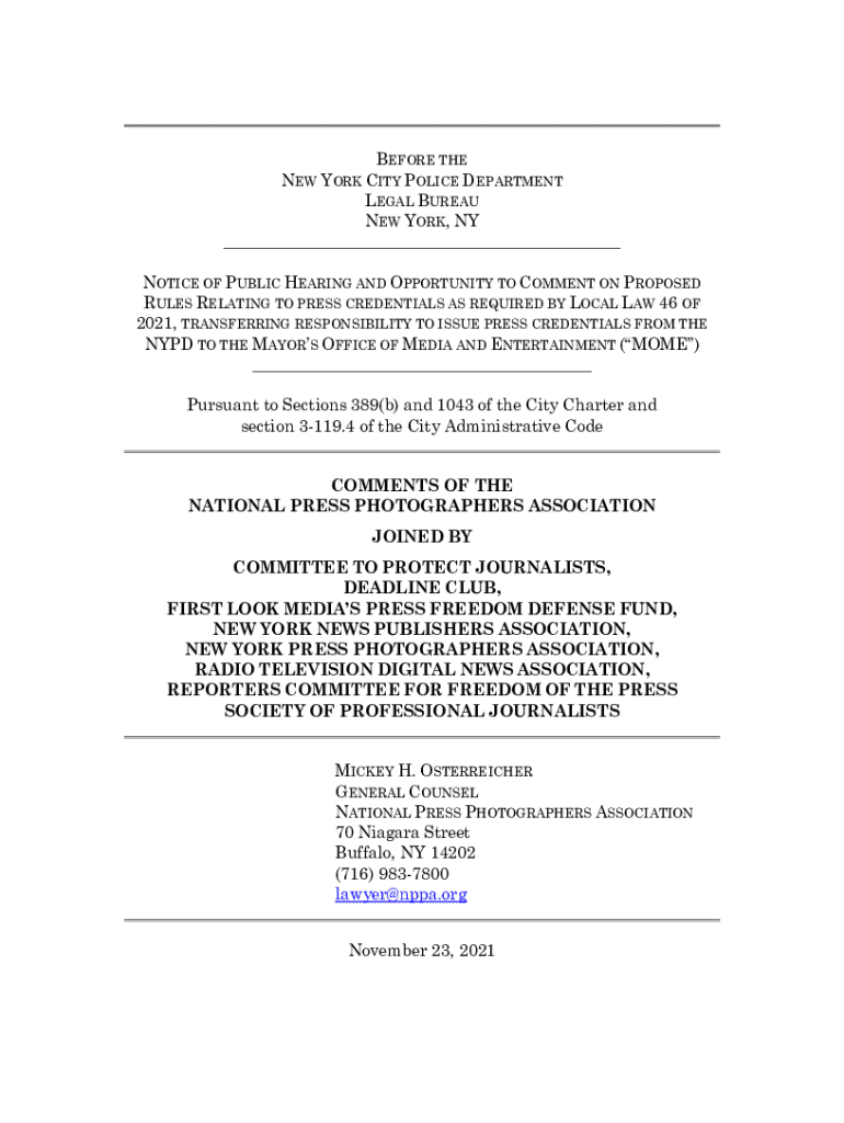 Fillable Online new york city police department NYC Rules Fax Email