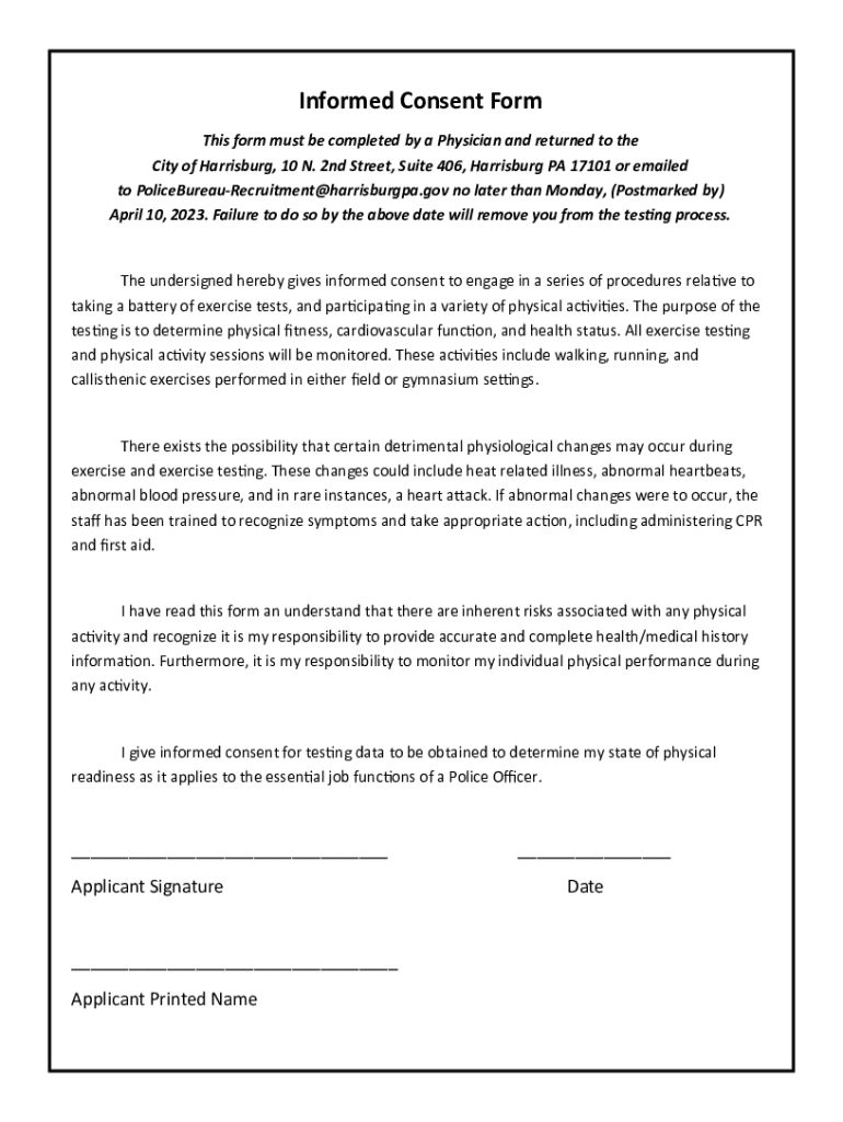 Fillable Online This form must be completed by a Physician and returned ...