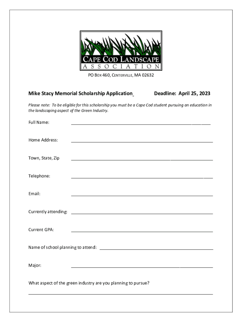 Fillable Online Cape Cod Women's Association Scholarship BigFuture