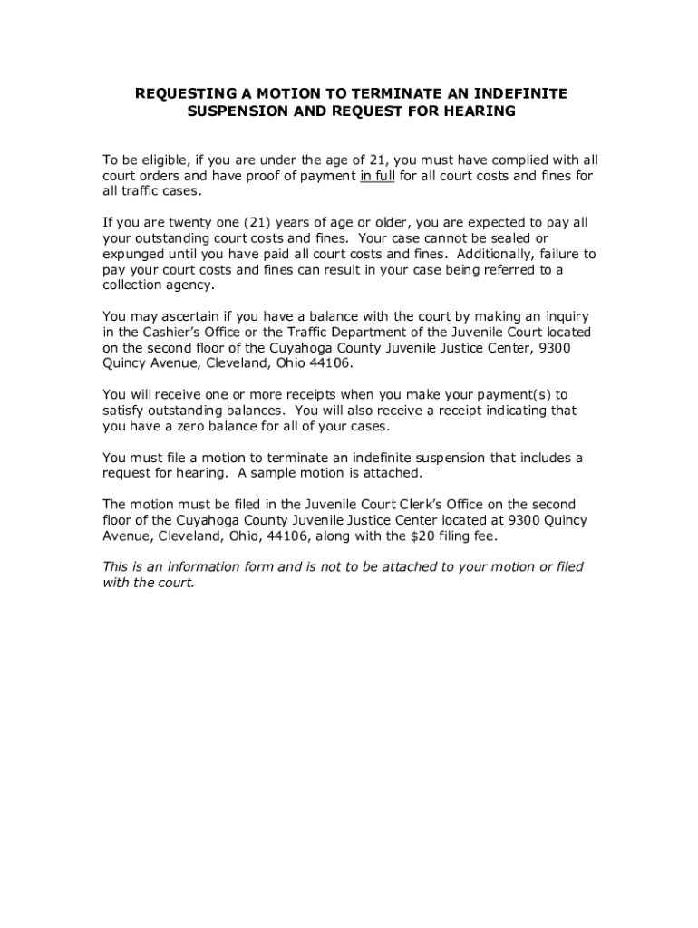 Fillable Online juvenile cuyahogacounty requesting a motion to