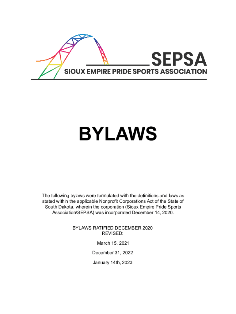 Fillable Online ByLaws of the South Dakota High School Activities