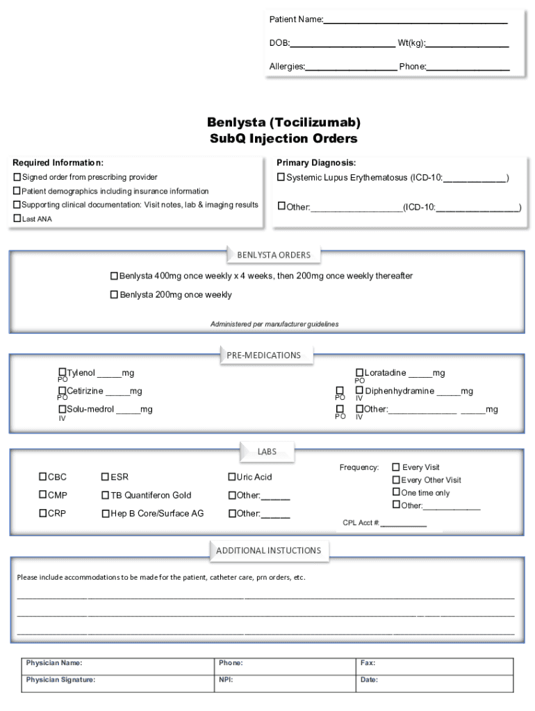 Fillable Online Systemic Lupus Erythematosus (ICD10) Fax Email Print