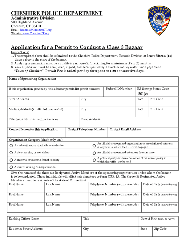 Fillable Online Permits, Applications, Records Request Town of