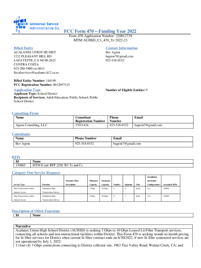 Fcc Form 470 Fcc Form 470