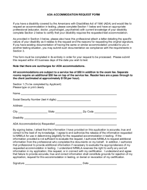 Fillable Online services nrmlaonline ADA ACCOMMODATION REQUEST FORM If ...
