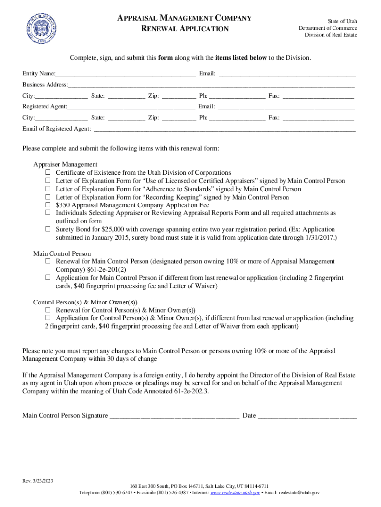 Fillable Online realestate utah Free fillable Utah Division of Real