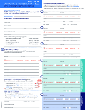 AMCP Corporate Membership Application