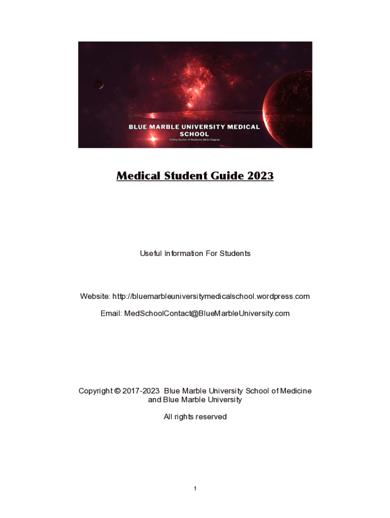 Fillable Online Blue Marble University Medical School3Year Online M.D