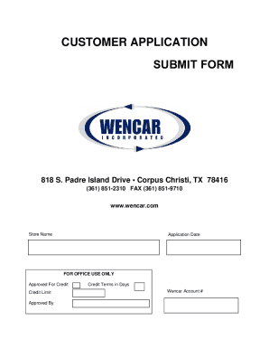 Fillable Online CUSTOMER APPLICATION SUBMIT FORM - Corpus Christi Fax ...