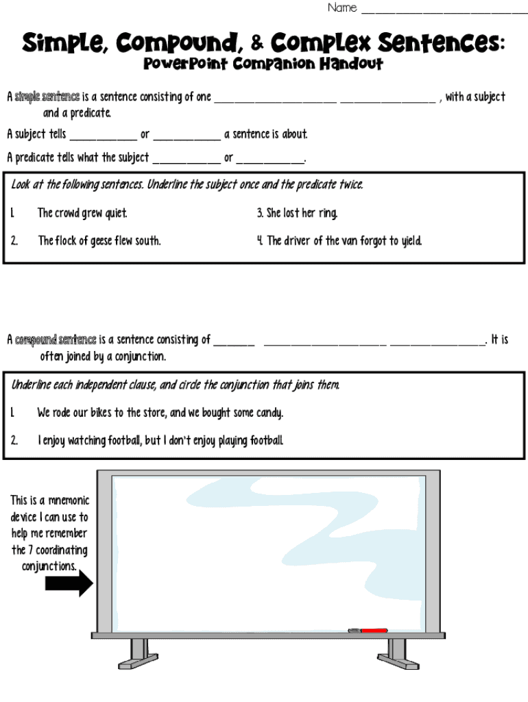 Fillable Online Master the Simple Sentence Structure Example