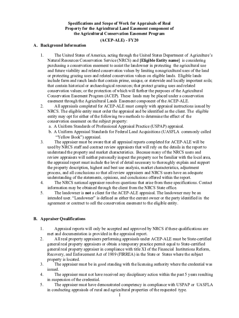 Fillable Online b. A Uniform Appraisal Standards for Federal Land