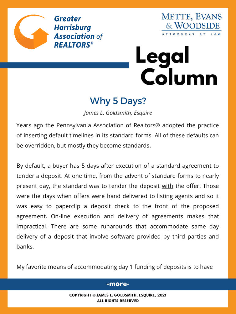 Fillable Online Legal ColumnGreater Harrisburg Association of REALTORS