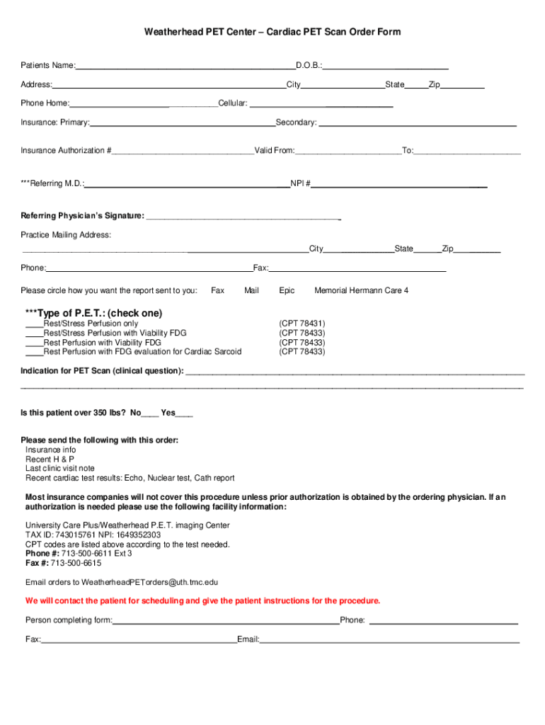 Fillable Online Medicare and PET scans Coverage, options, and costs