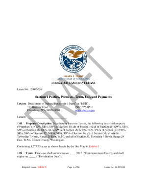 IRRIGATED CASH RENT LEASE Lease No. 12-095036