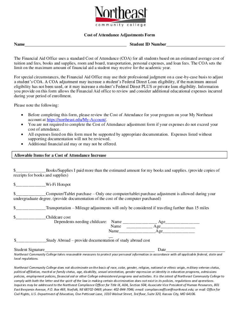 fillable-online-cost-of-attendance-adjustments-form-name-student-id