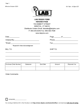 Fillable Online lab order form Fax Email Print - pdfFiller