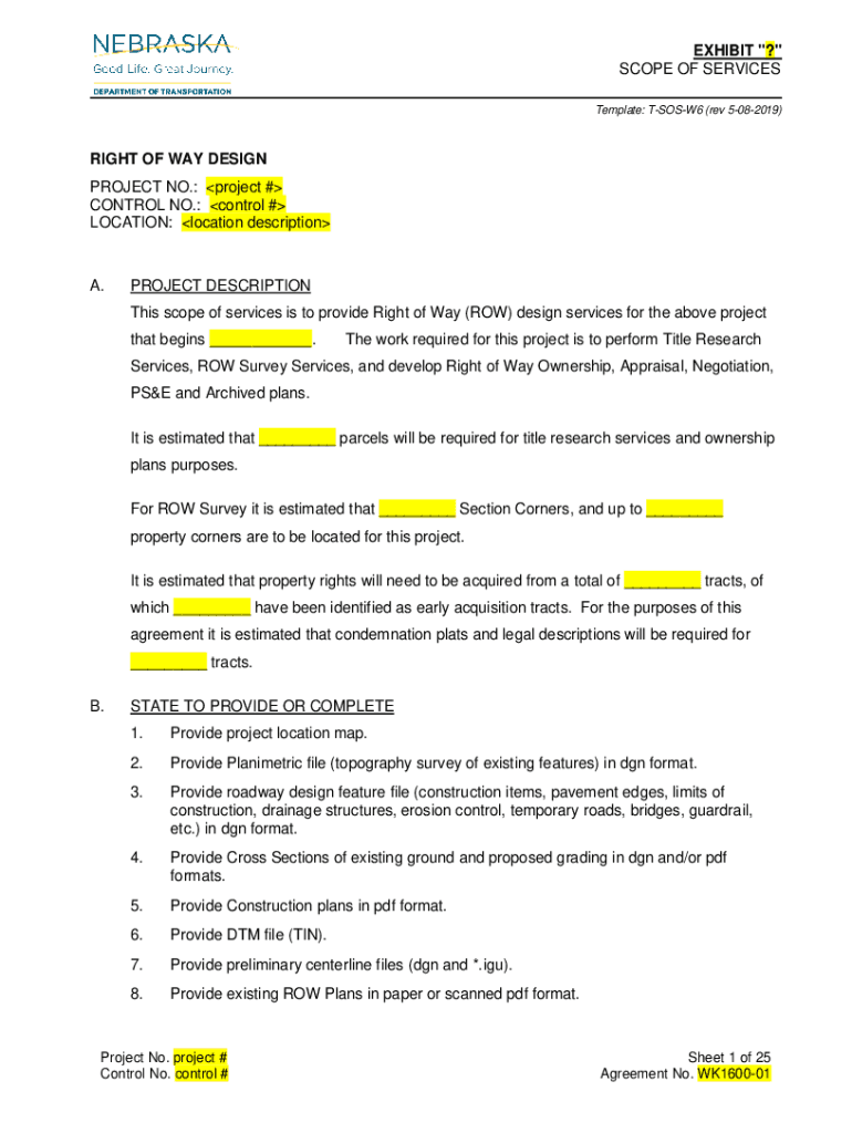 Fillable Online This Sample Scope of Services contains directions for