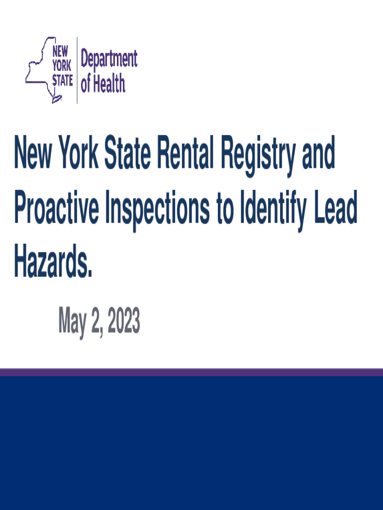 Fillable Online New York State Rental Registry and Proactive