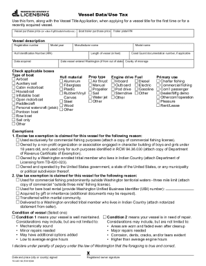 Fillable Online Vessel Data/Use Tax. Use this form, along with the ...