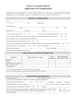 Church Employee Handbook Sample