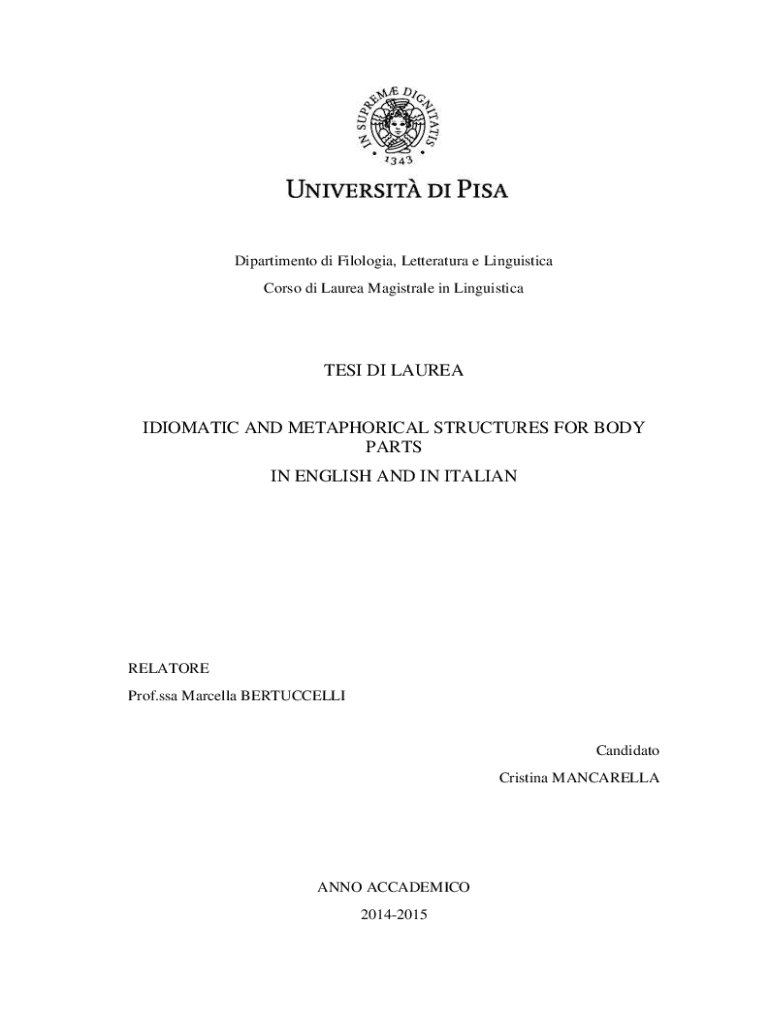 Fillable Online Esempio di formattazione della tesi di laurea. Laurea del vecchio ordinamento Fillable Online Esempio di formattazione della tesi di laurea. Laurea del vecchio ordinamento