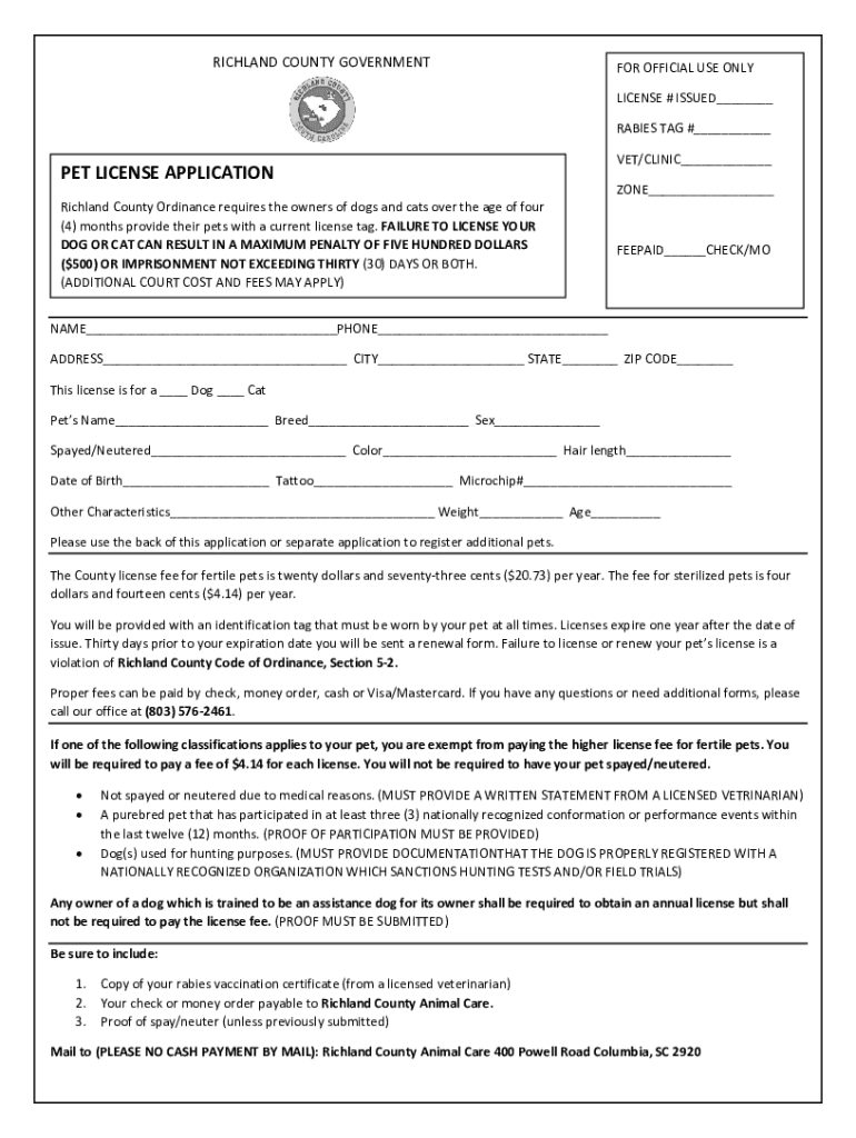 Fillable Online Commercial Pet Breeders License Application Fax Email