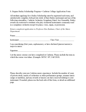 S. Eugene Bailey Scholarship ProgramCarleton College ...