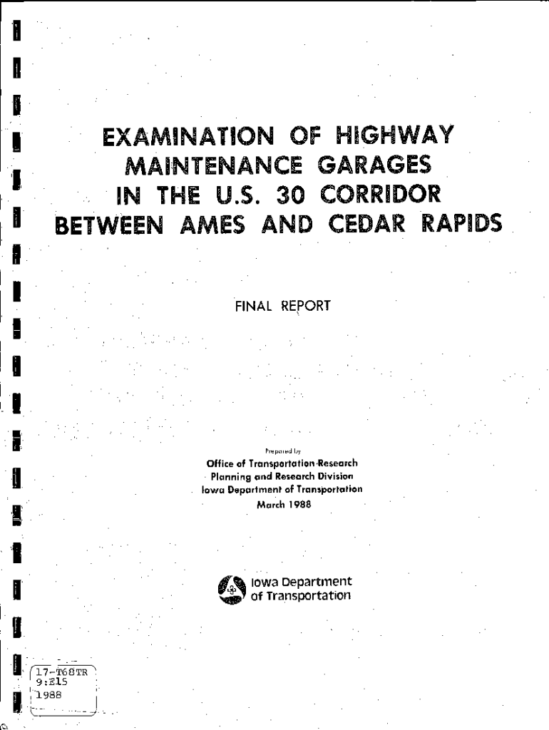 Fillable Online publications iowa Examination of Highway Maintenance
