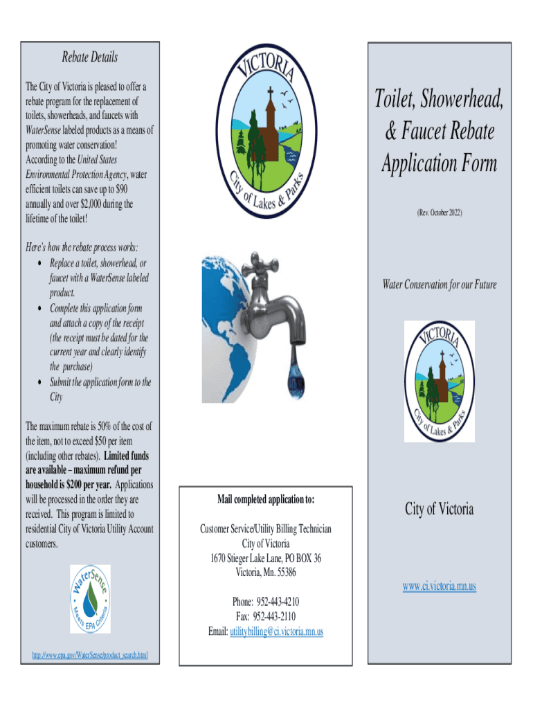 Fillable Online Toilet, Showerhead, & Faucet Rebate Application Form