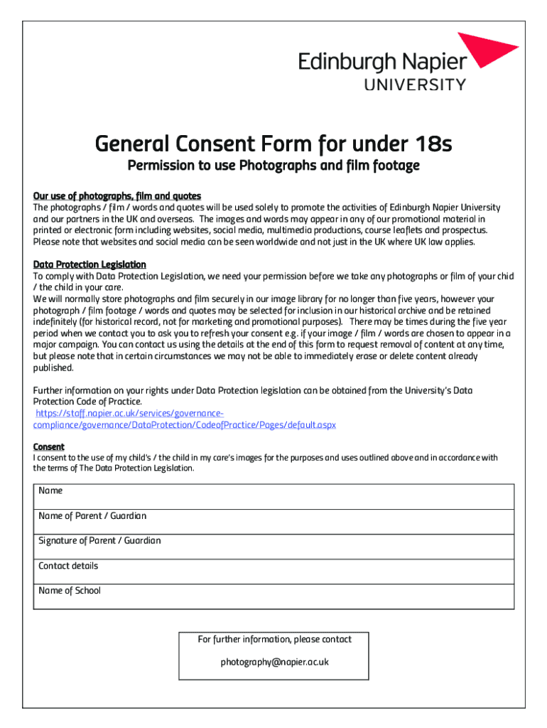 Photography and video consent form template Preview on Page 1