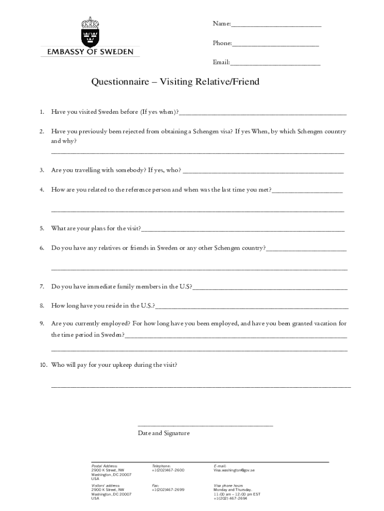 Fillable Online InvitationBefore application for Schengen visa Fax