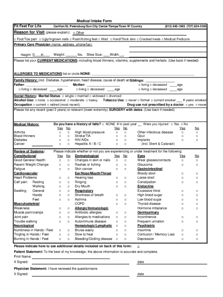 Fillable Online Fit Feet For Life Fax Email Print pdfFiller