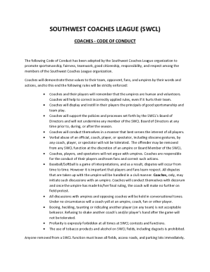 Code of ConductStamford Little League - American Division