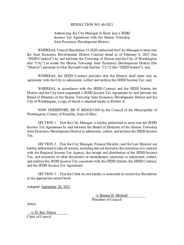 Fillable Online Worthington collecting revenue for Sharon