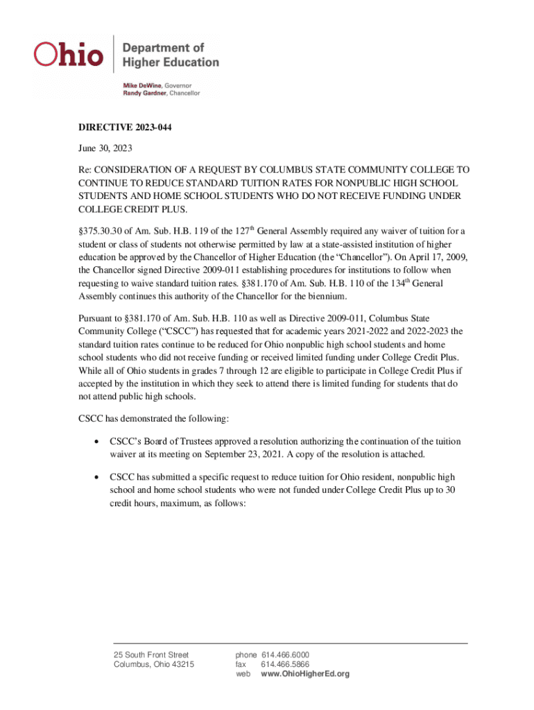 Fillable Online DIRECTIVE 2023044 June 30, 2023 Re CONSIDERATION OF A