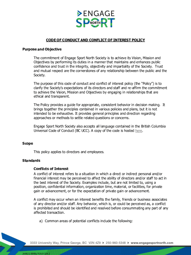 Fillable Online Public Services and Procurement Canada Code of conduct