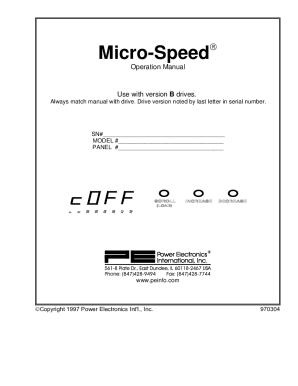micro-speed operation manual