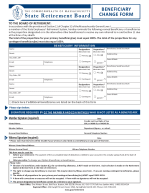 State Retirement Board - Beneficiary Change Form