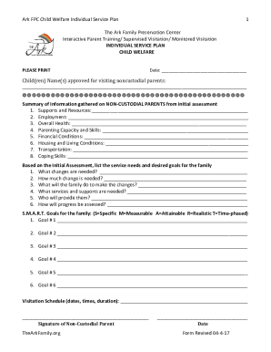 Ark FPC Child Welfare Individual Service Plan