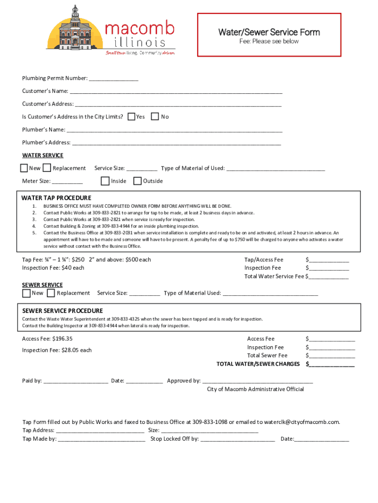 Fillable Online Your Water and Sewer Account Fax Email Print pdfFiller