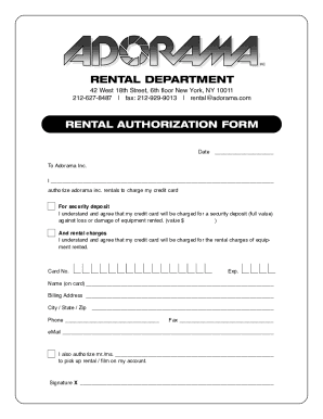 Fillable Online Rental Authorization Fax Email Print - pdfFiller