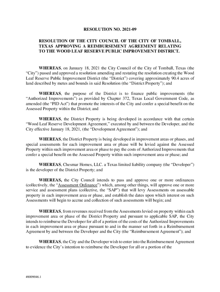 Fillable Online RESOLUTION NO. 2021-09 RESOLUTION OF THE CITY COUNCIL ...