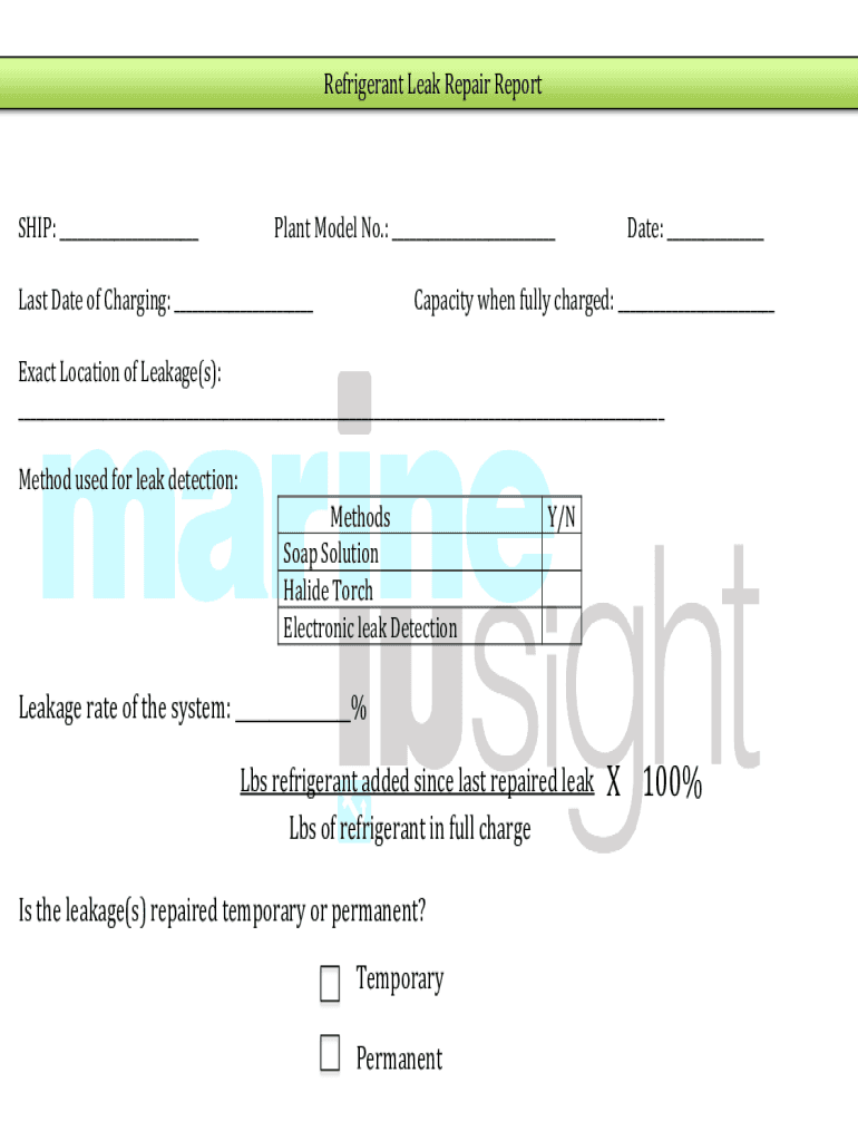 Fillable Online Stationary Refrigeration Leak Repair RequirementsUS EPA
