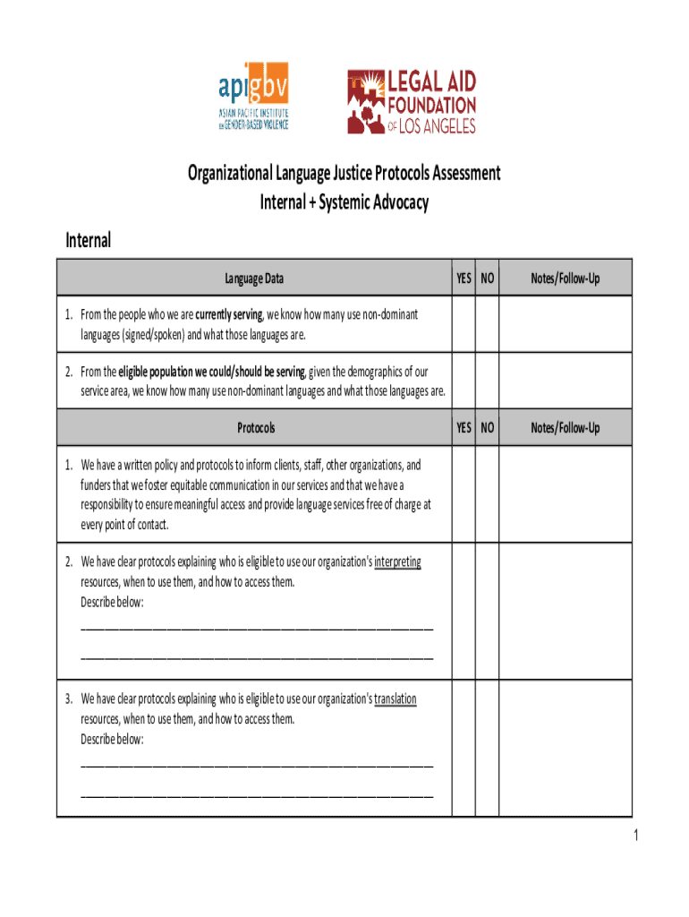 Fillable Online Language Justice in Legal Services Fax Email Print