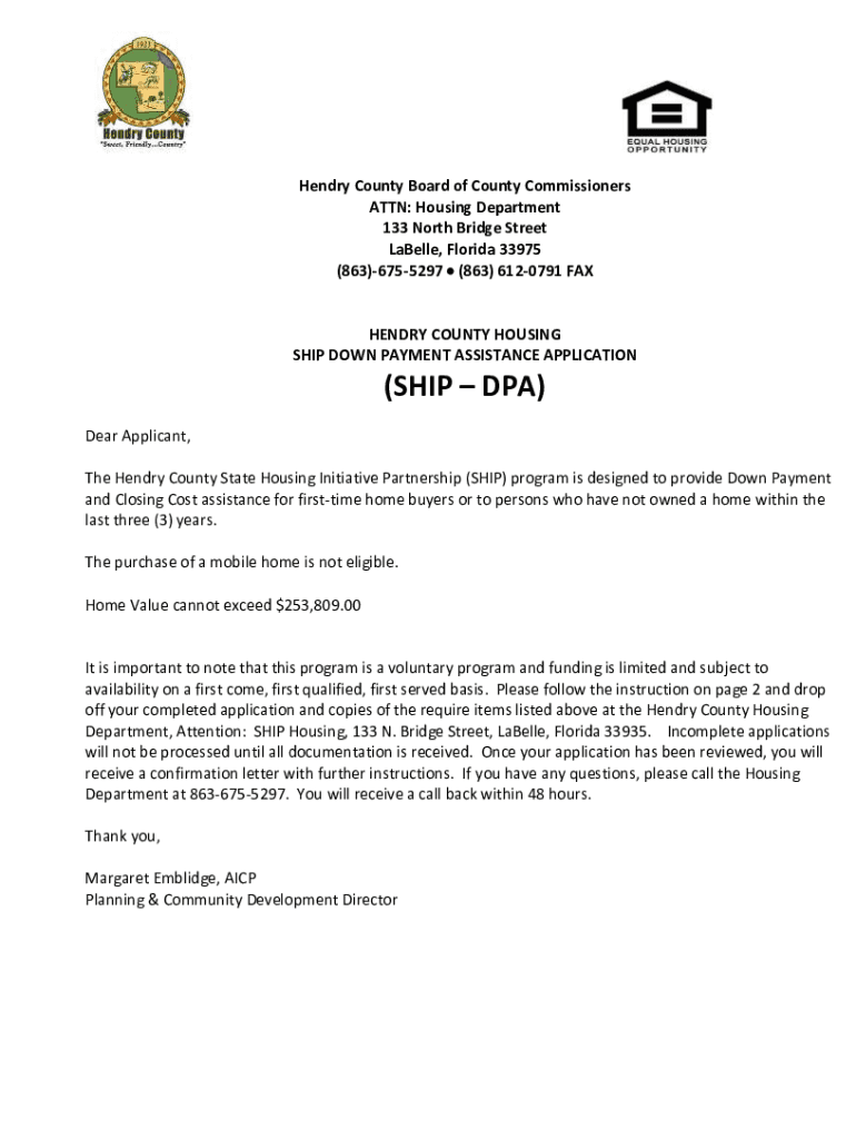 Fillable Online hendry county housing and social services Fax Email